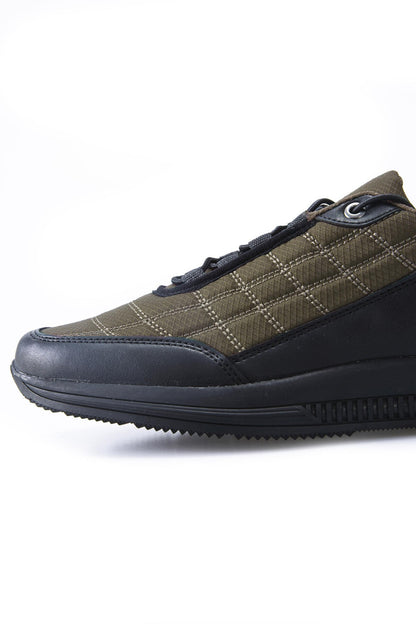 Laced Quilted PU Leather Detailed Men's Sports Shoe - 89096