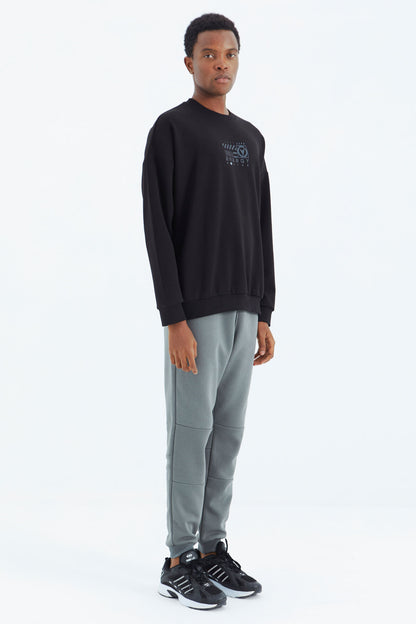 Ribbed Hem Detailed Relax Fit Men's Tracksuit Bottom - 82106