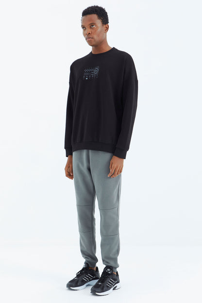 Ribbed Hem Detailed Relax Fit Men's Tracksuit Bottom - 82106