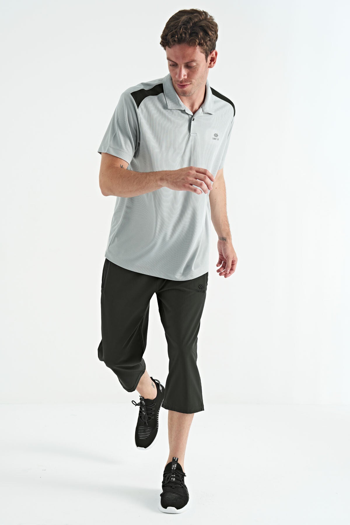 Standard Mold Laced Right Zippered Pocket Active Sports Men's Capri - 83096