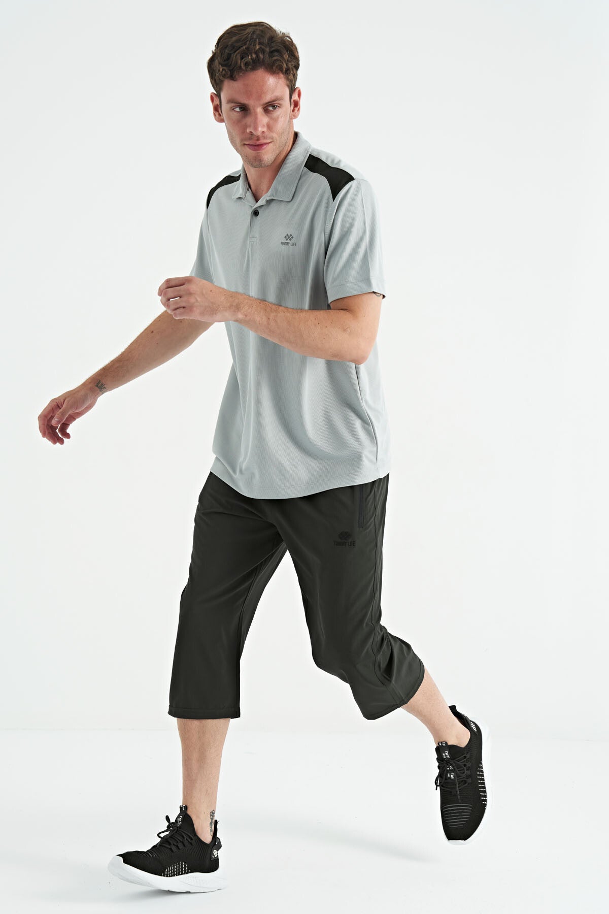 Standard Mold Laced Right Zippered Pocket Active Sports Men's Capri - 83096