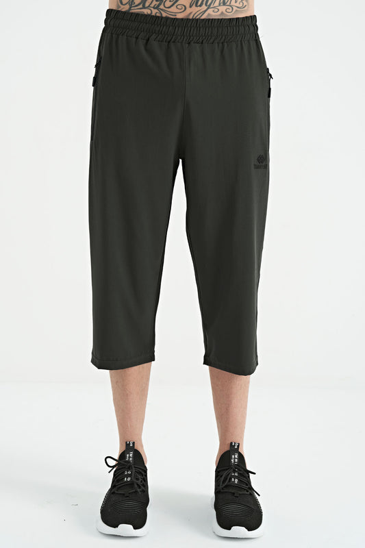 Standard Mold Laced Right Zippered Pocket Active Sports Men's Capri - 83096