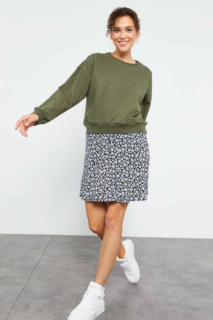 Basic Comfort Fit O Neck Women's Sweatshirt - 97114