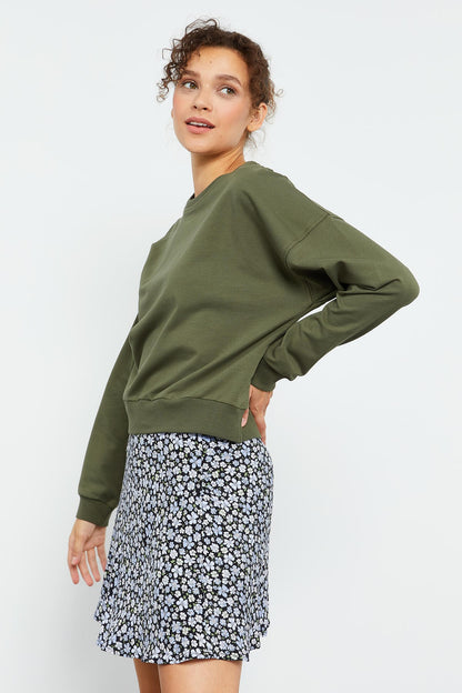 Basic Comfort Fit O Neck Women's Sweatshirt - 97114