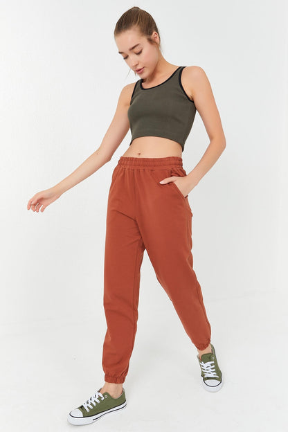 Basic Right Zero Sleeve Narrow Fit U Neck Women's Crop Top Singlet - 97160