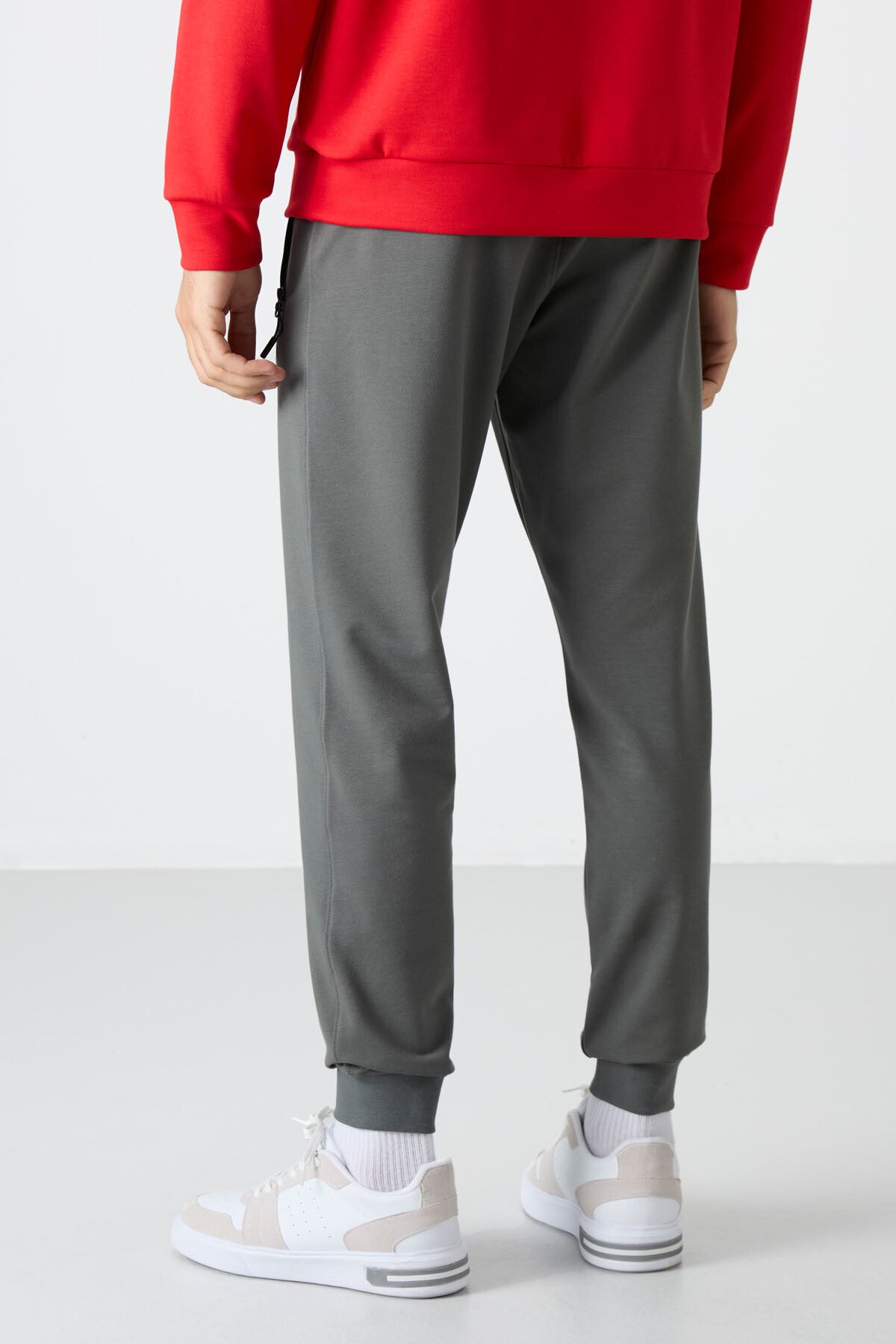 Standard Mold Jogger Men's Tracksuit Bottom with Zipper Waist - 84587