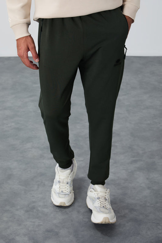 Standard Fit Zippered Waistband Jogger Men's Tracksuit Bottom - 84651