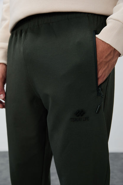 Standard Fit Zippered Waistband Jogger Men's Tracksuit Bottom - 84651