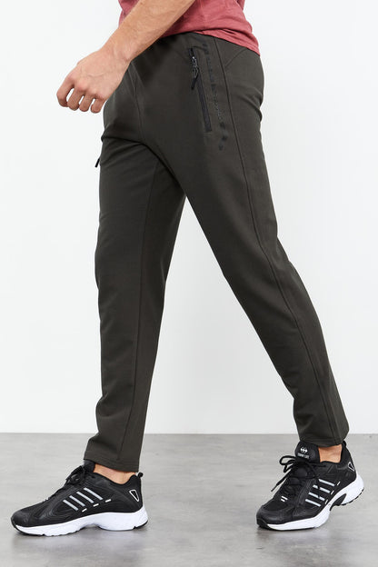 Right Leg Detailed Standard Mold Classic Cuff Men's Tracksuit Bottom - 84744