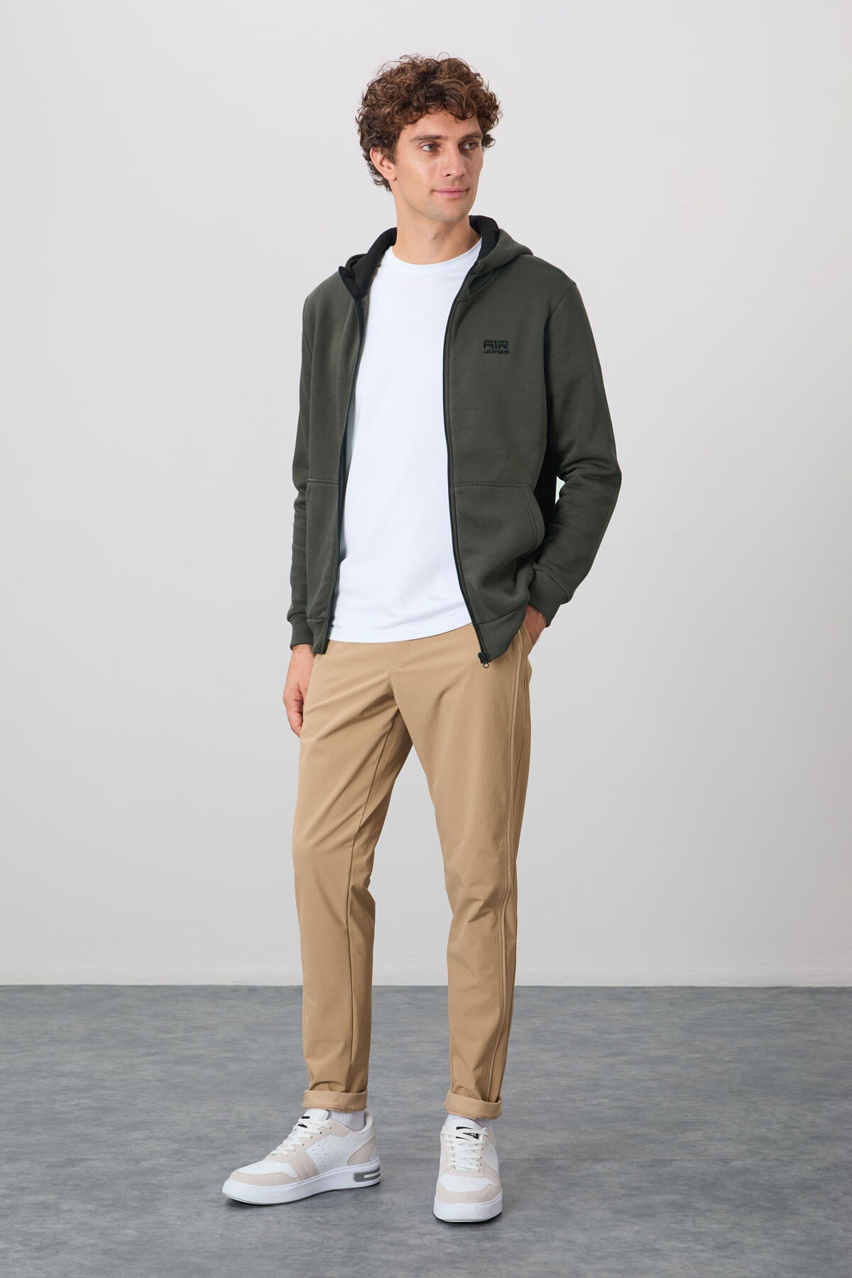 Hector Khaki Hooded Men's Sweatshirt - 88139