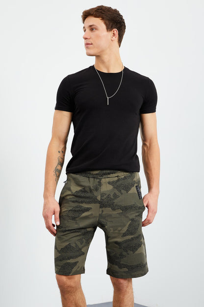 Camouflage Print Pocketed Standard Fit Men's Shorts - 81126
