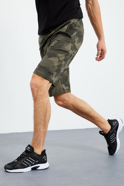 Camouflage Print Pocketed Standard Fit Men's Shorts - 81126