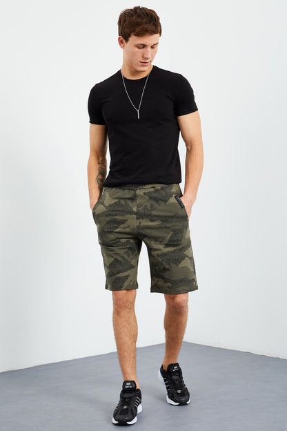 Camouflage Print Pocketed Standard Fit Men's Shorts - 81126
