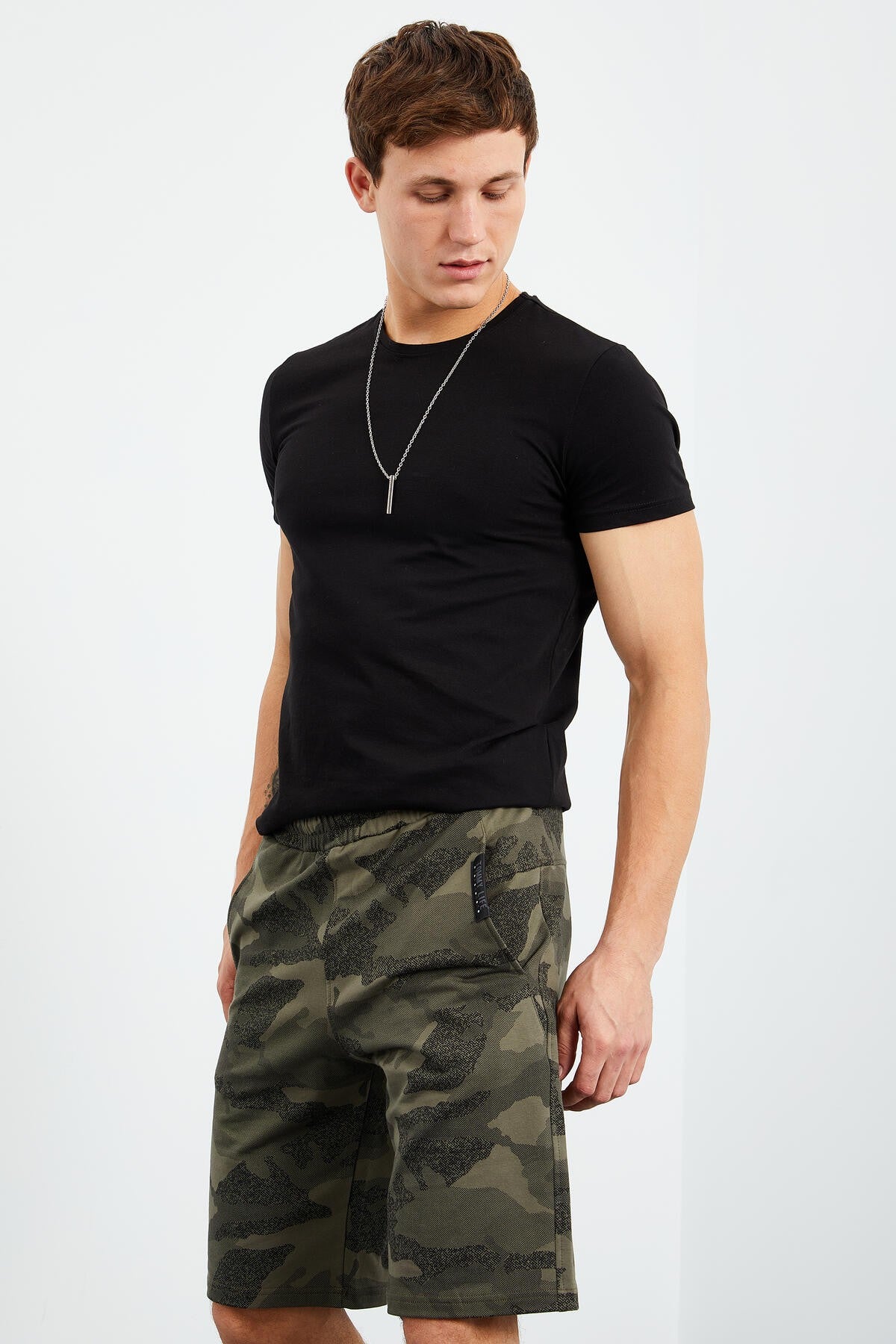 Camouflage Print Pocketed Standard Fit Men's Shorts - 81126
