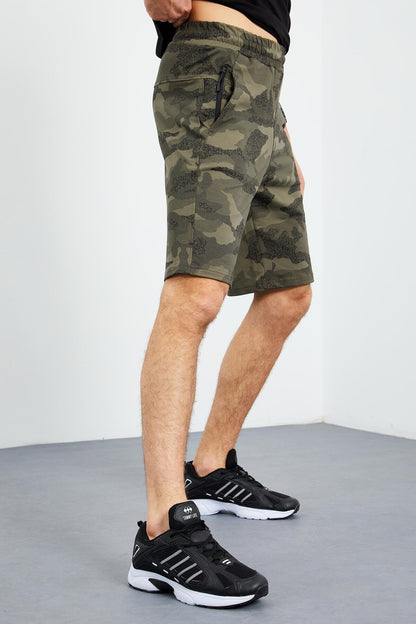 Camouflage Print Pocketed Standard Fit Men's Shorts - 81126