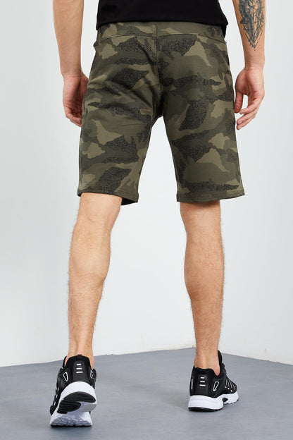 Camouflage Print Pocketed Standard Fit Men's Shorts - 81126