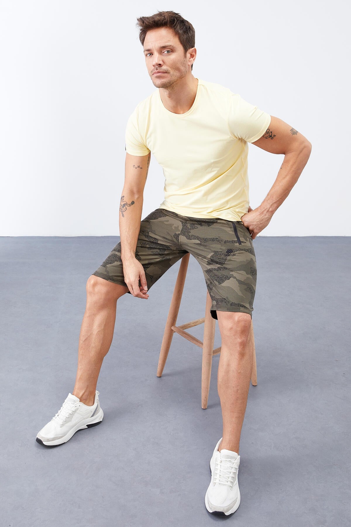 Camouflage Patterned Standard Fit Men's Shorts - 81157