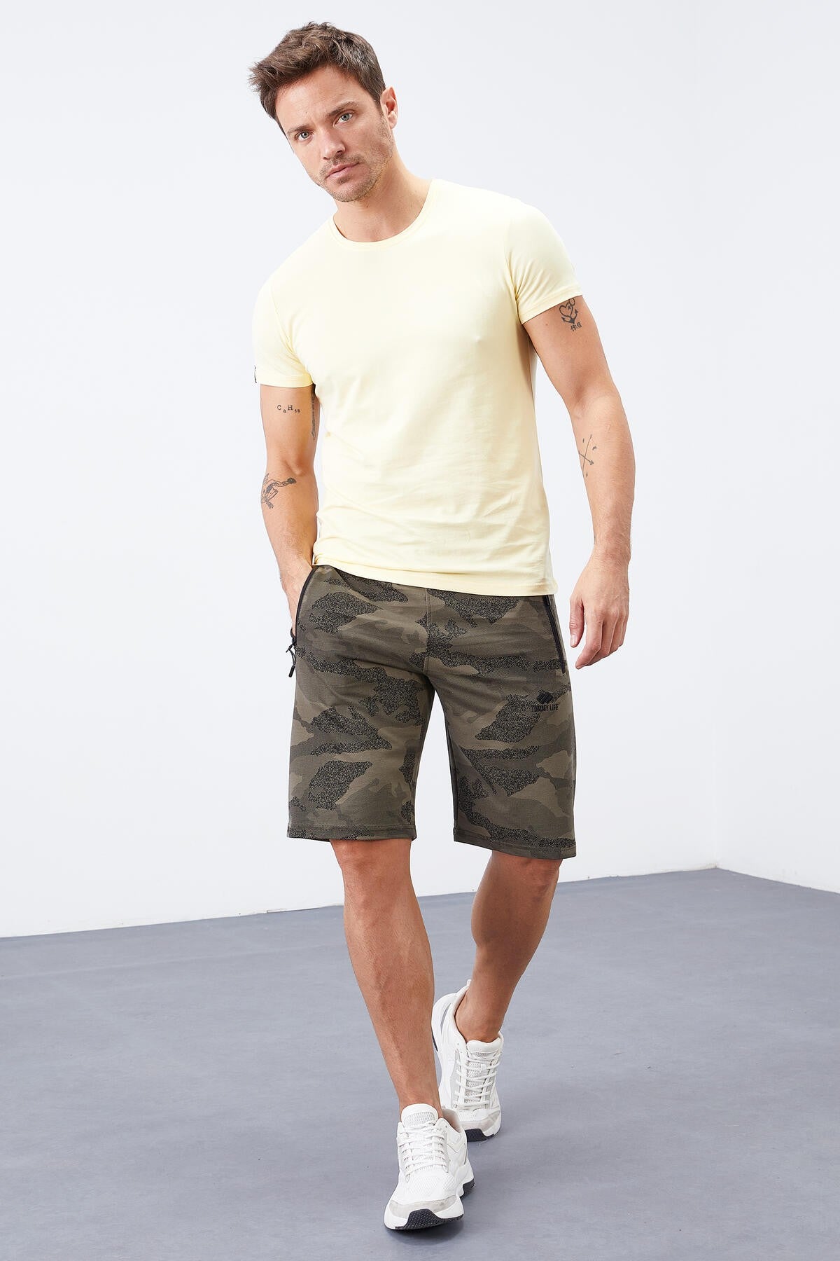 Camouflage Patterned Standard Fit Men's Shorts - 81157