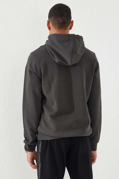 Standard Template Hooded Men's Sweatshirt with Embroidered Lettering - 87887