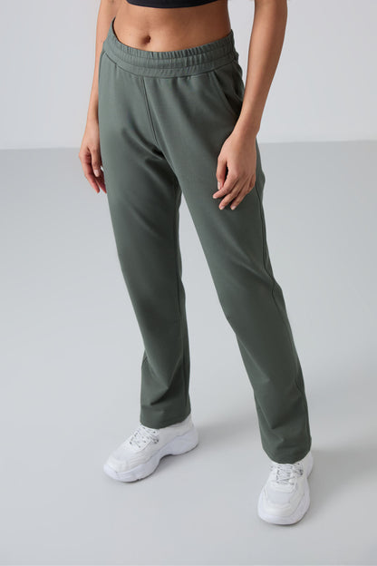 High Waist Comfortable Classic Hem Women's Tracksuit Bottom - 94584