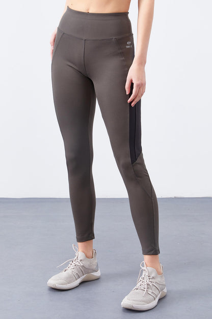 High Waist Banded Detailed Slim Fit Tapered Leg Women's Tights - 94541