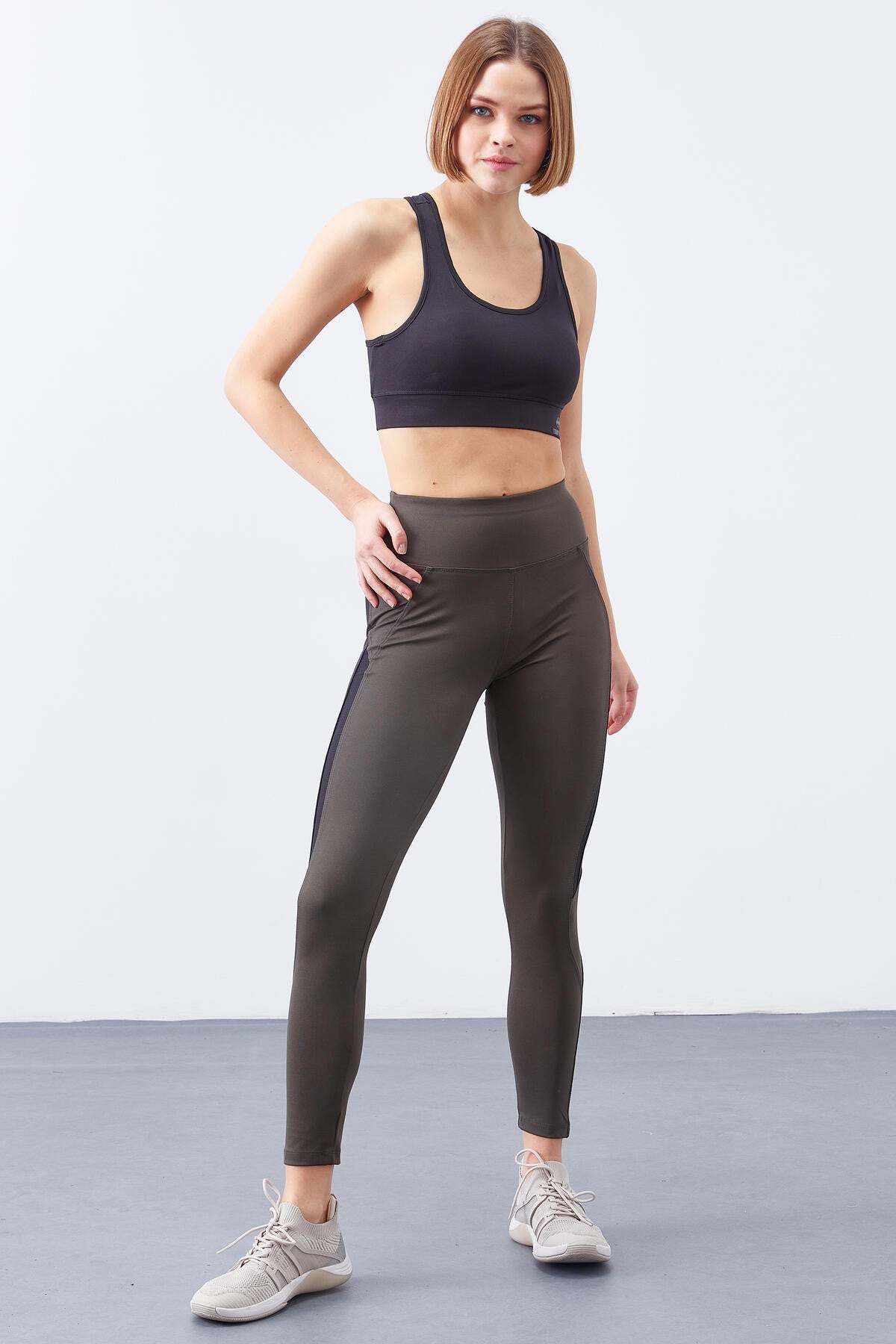 High Waist Banded Detailed Slim Fit Tapered Leg Women's Tights - 94541