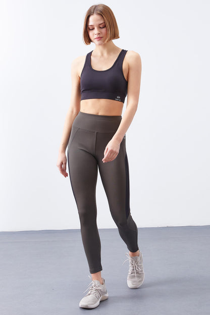 High Waist Banded Detailed Slim Fit Tapered Leg Women's Tights - 94541