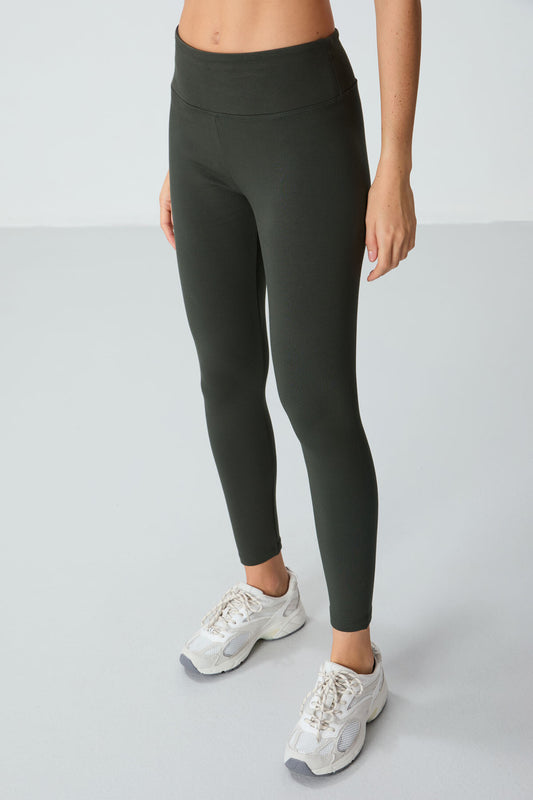 High Waist Thermal Slim Fit Tapered Leg Women's Tights - 94577
