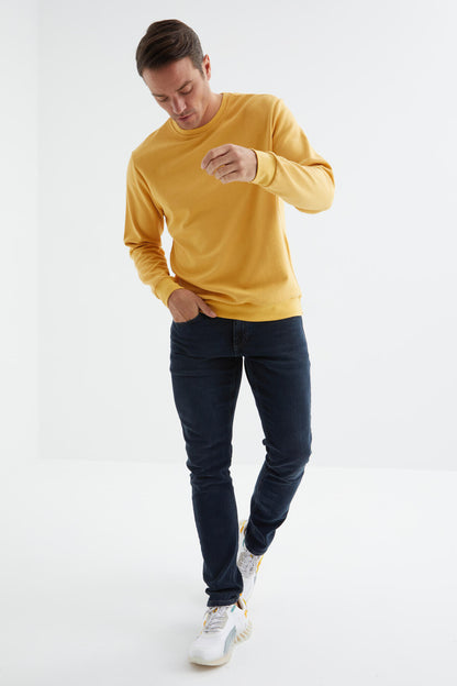 Mustard Basic O Collar Comfort Fit Men's Sweatshirt - 88053