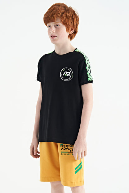 Mustard Embroidered Pattern Laced Standard Fit Boys Shorts - 11124