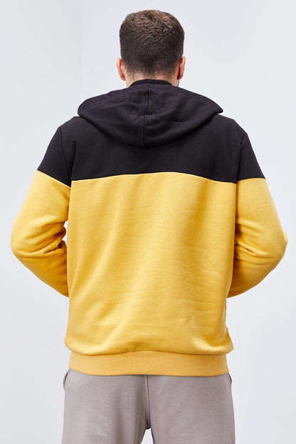 Mustard Men's Half-Zip Standard Fit Hooded Sweatshirt - 88033