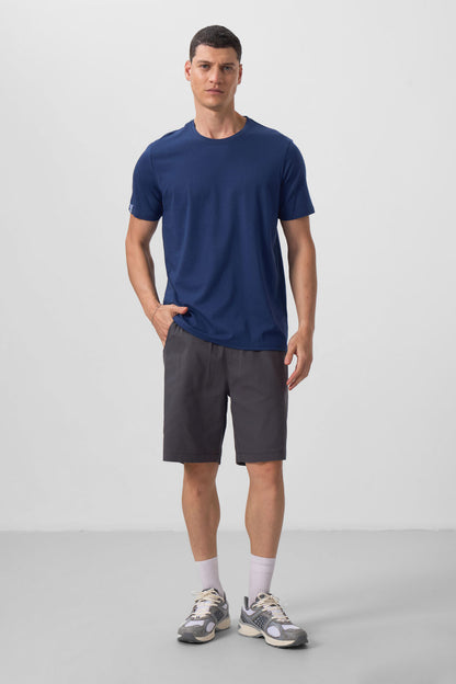 Indigo Men's Basic Short Sleeve Regular Fit O Collar T-shirt - 87911