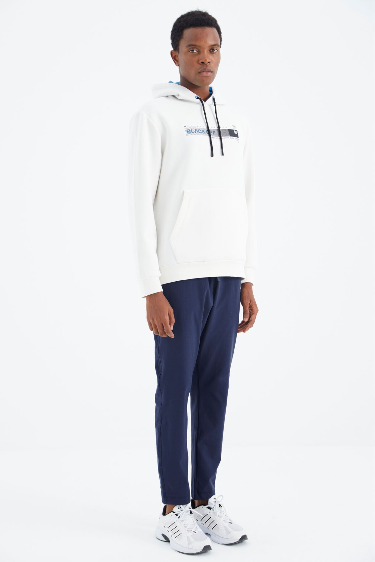 Indigo Laced Detailed Relax Fit Men's Tracksuit Bottom - 84997