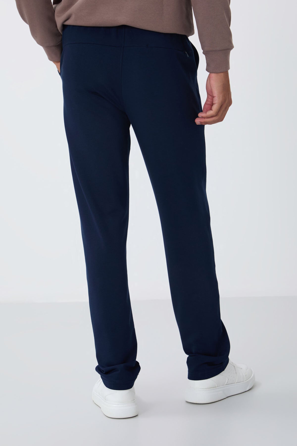 Indigo Laced Cuffed Standard Fit Classic Leg Men's Tracksuit Bottom - 84682
