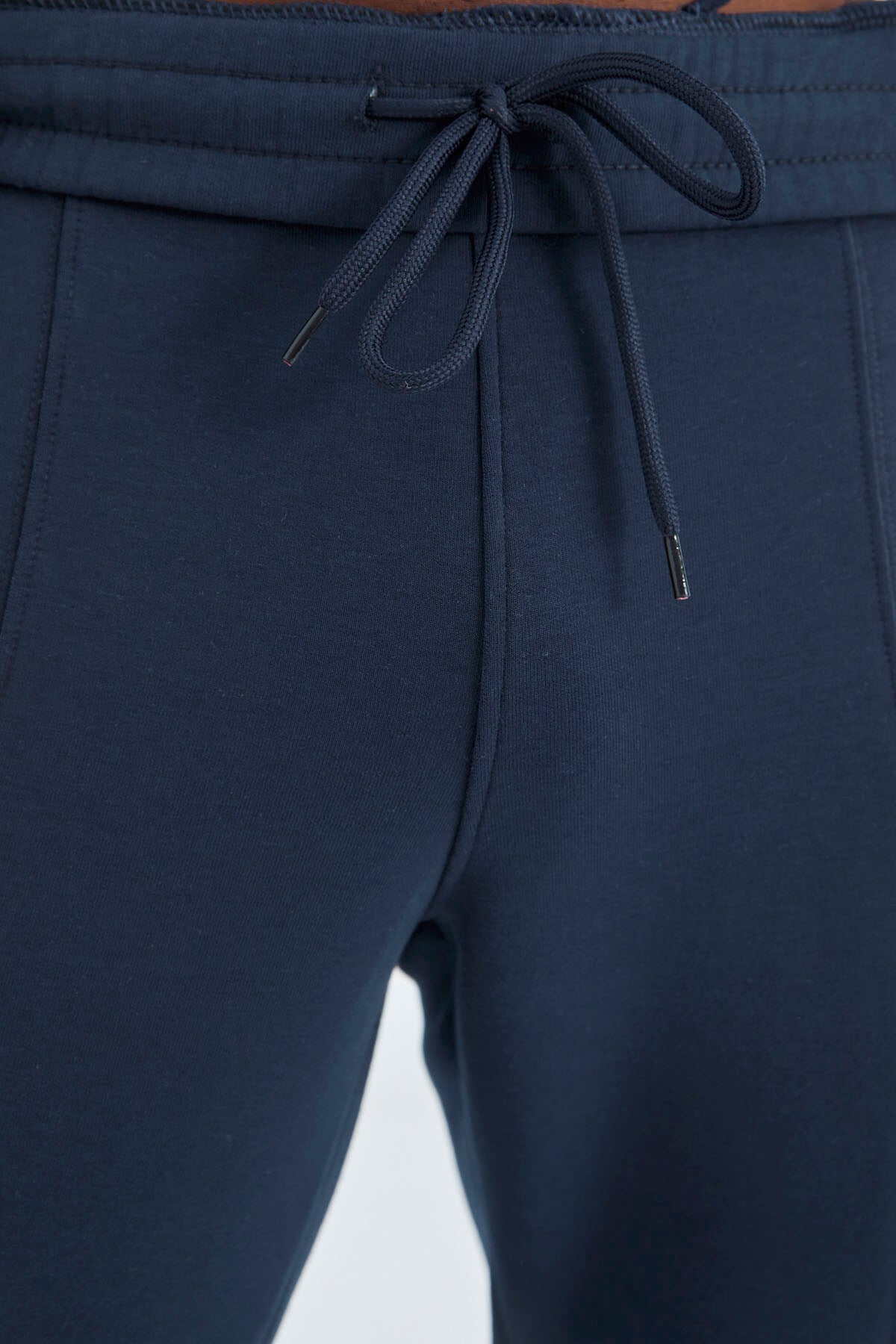 Indigo Laced Front Stitch Detailed Standard Fit Men's Tracksuit Bottom - 84994