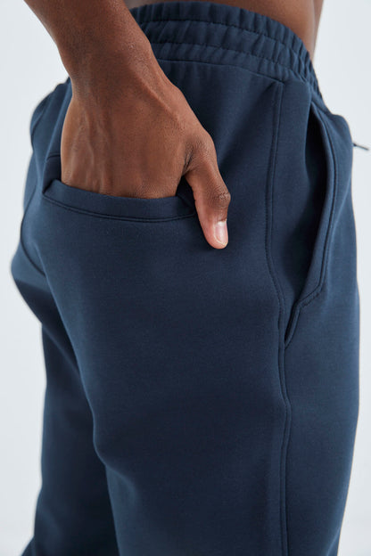 Indigo Laced Front Stitch Detailed Standard Fit Men's Tracksuit Bottom - 84994