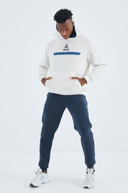 Indigo Laced Front Stitch Detailed Standard Fit Men's Tracksuit Bottom - 84994
