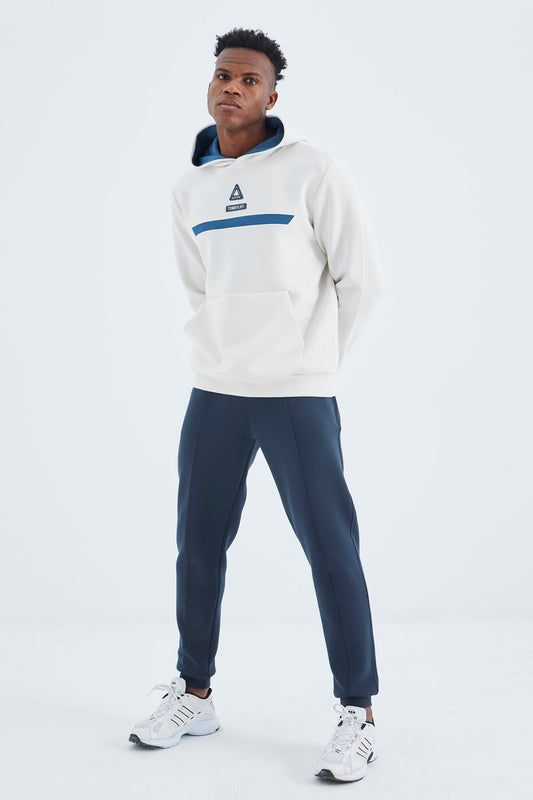 Indigo Laced Front Stitch Detailed Standard Fit Men's Tracksuit Bottom - 84994