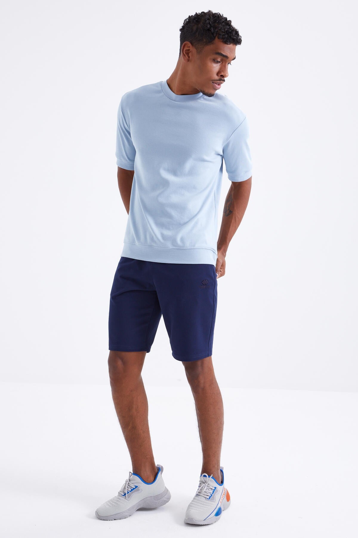 Indigo Laced Standard Fit Basic Men's Shorts - 81212