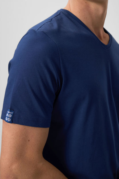 Indigo Basic Short Sleeve Standard Fit V-Neck Men's T-Shirt - 87912