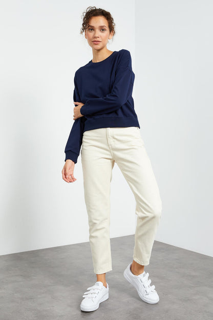 Indigo Basic Comfort Fit O Neck Women's Sweatshirt - 97114