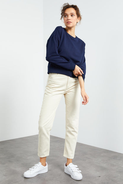 Indigo Basic Comfort Fit O Neck Women's Sweatshirt - 97114