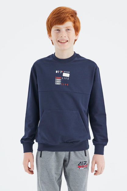 Indigo Printed Boys' Sweatshirt - 11175
