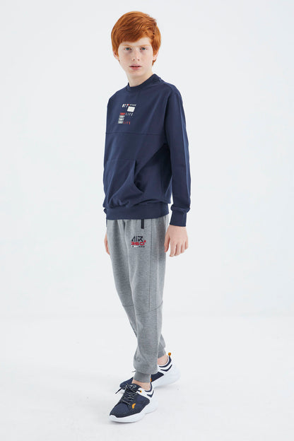 Indigo Printed Boys' Sweatshirt - 11175