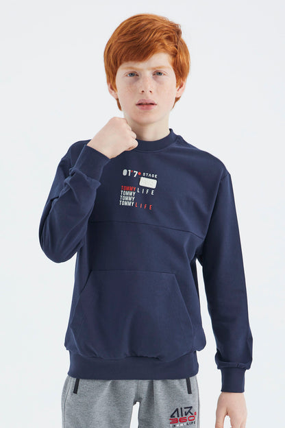 Indigo Printed Boys' Sweatshirt - 11175