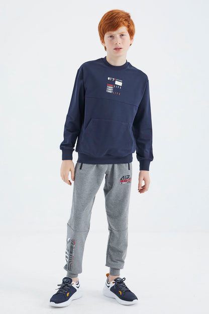 Indigo Printed Boys' Sweatshirt - 11175