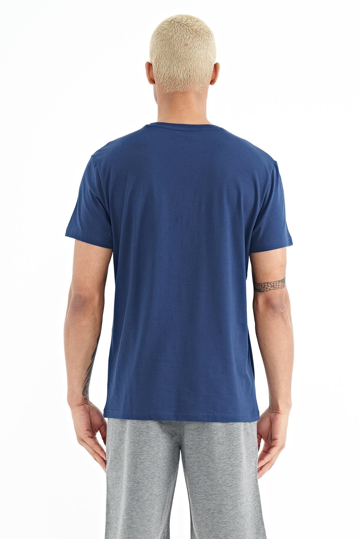 Miles Indigo Printed Men's T-Shirt - 88222