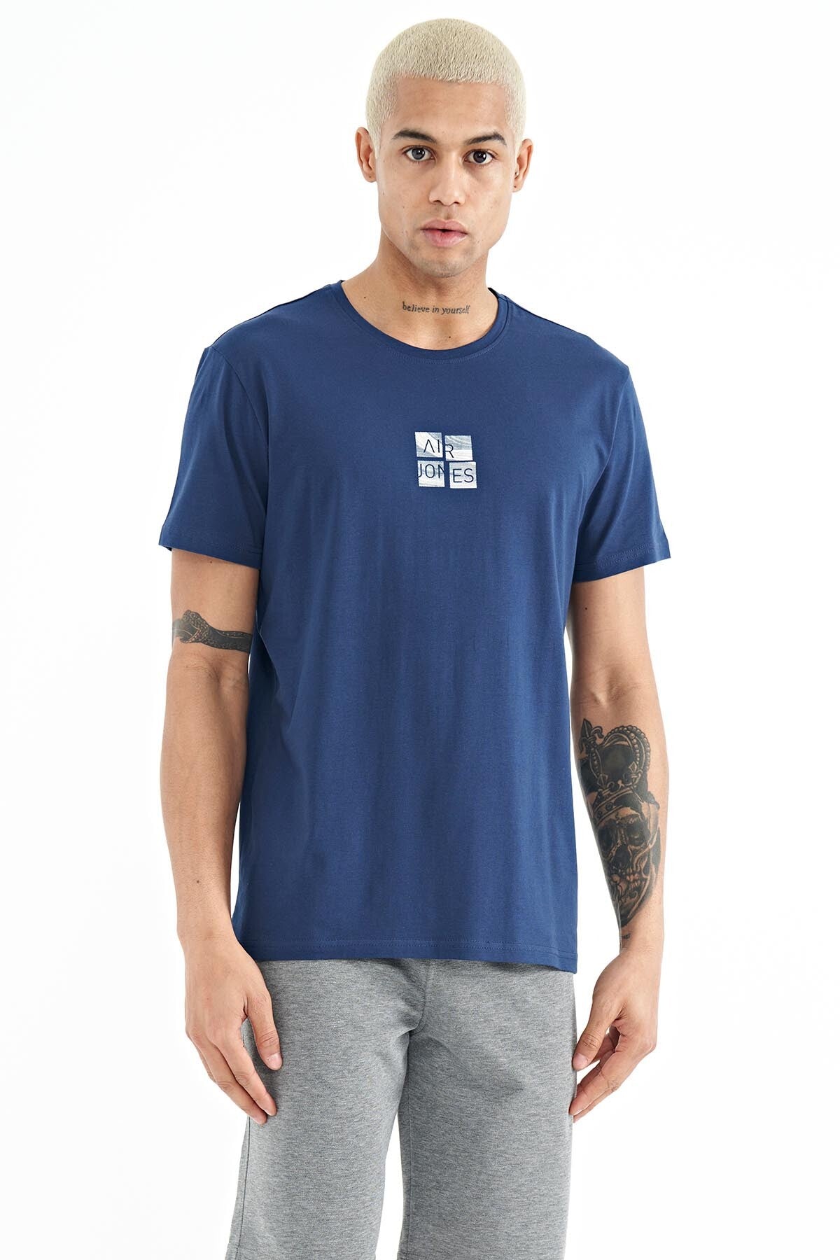 Miles Indigo Printed Men's T-Shirt - 88222
