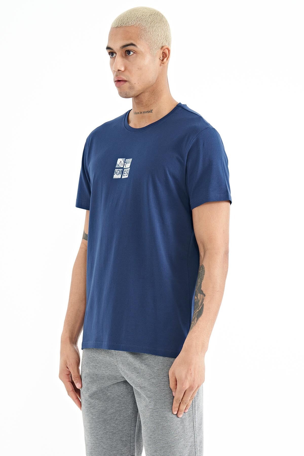 Miles Indigo Printed Men's T-Shirt - 88222