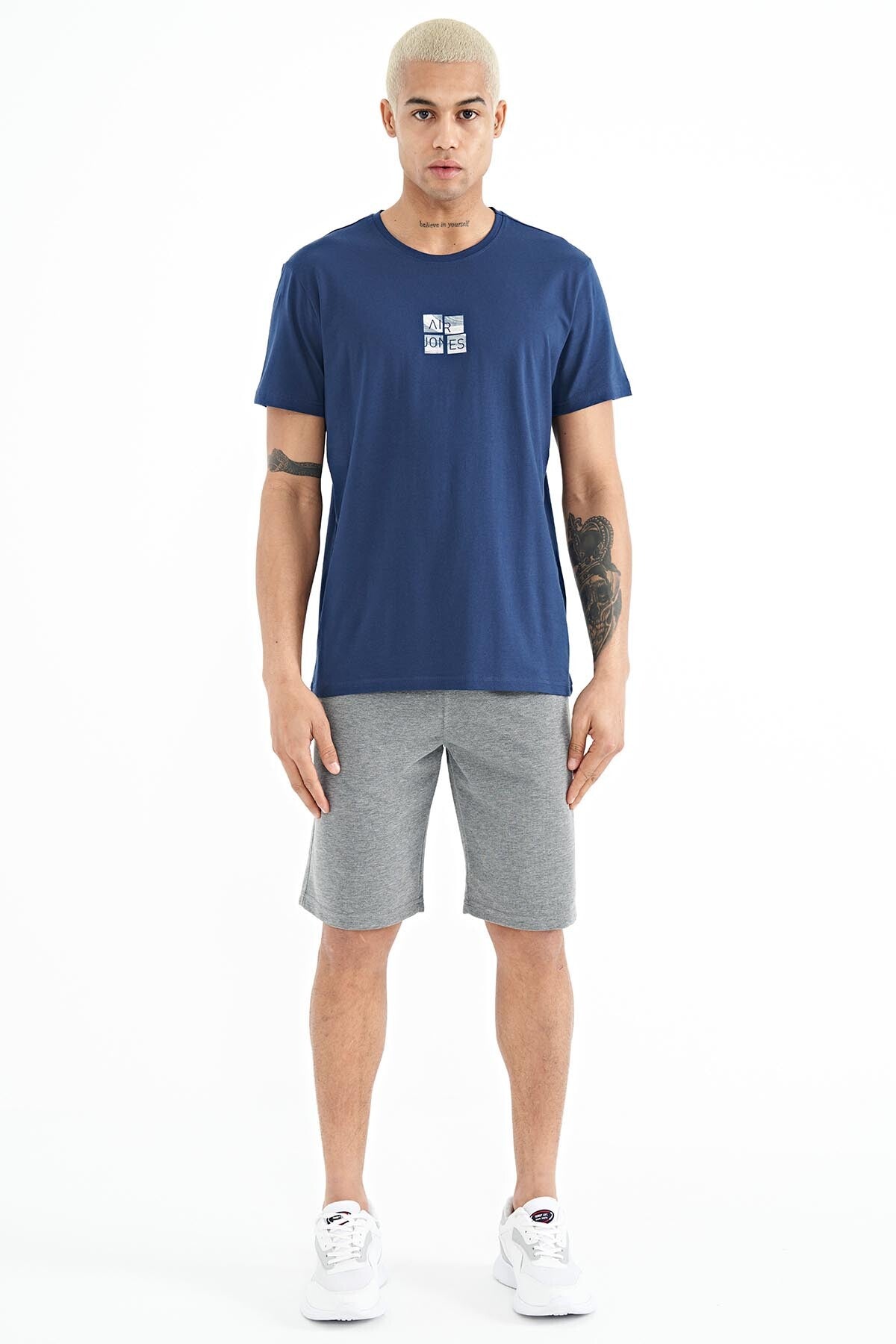Miles Indigo Printed Men's T-Shirt - 88222
